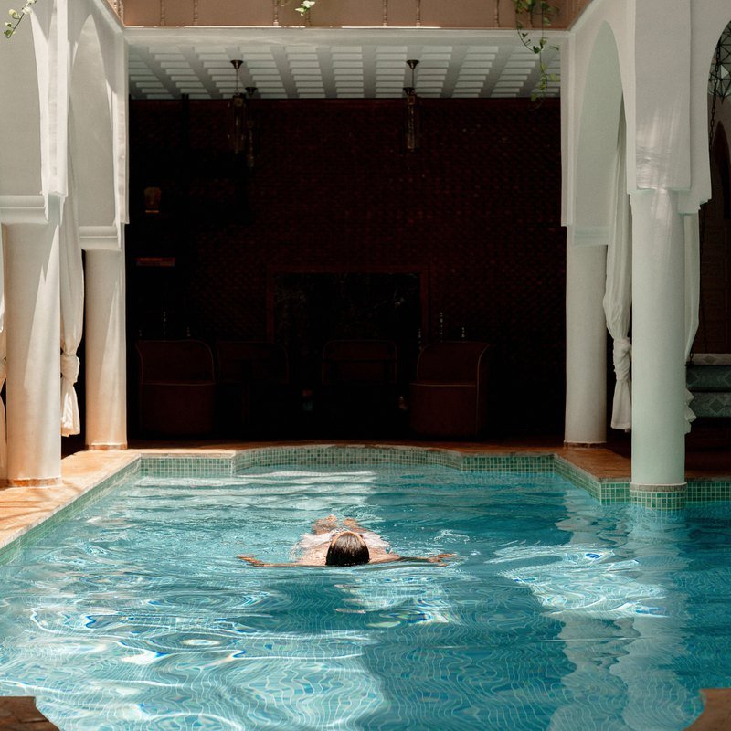 Patio et piscine chauffée
